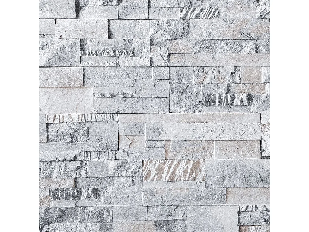 Papier peint 3D aspect de pierre gris marron 10x0,53m non tissé FR676468