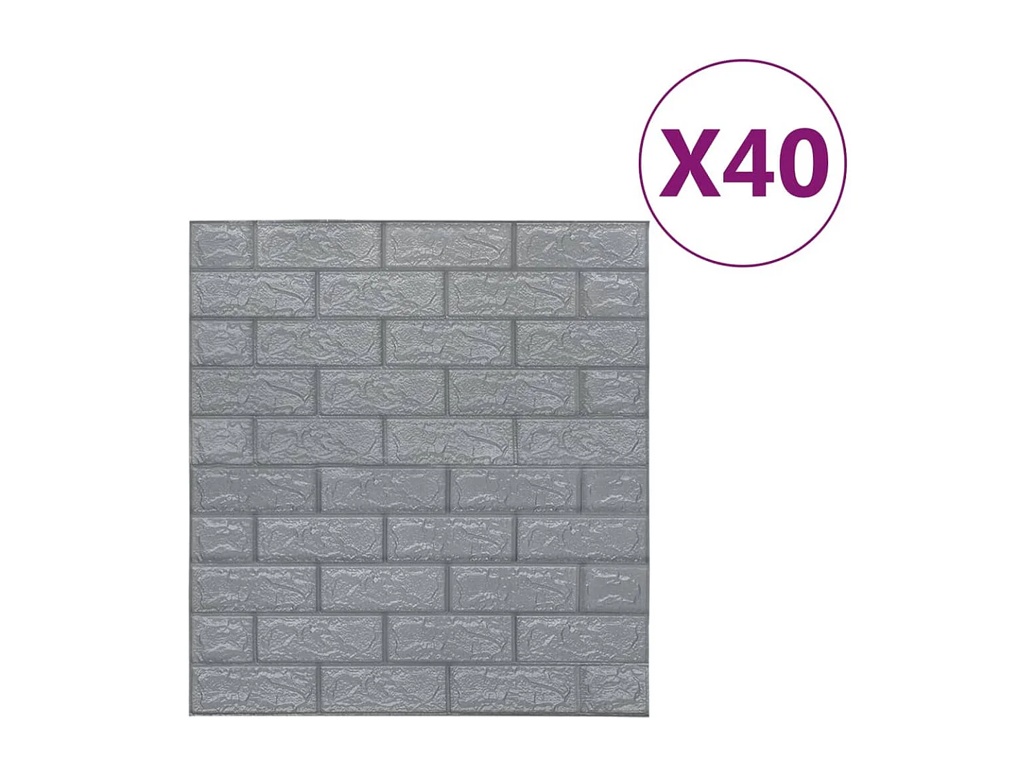 Papier peint 3D autoadhésif Briques 40 pcs Anthracite FR234475