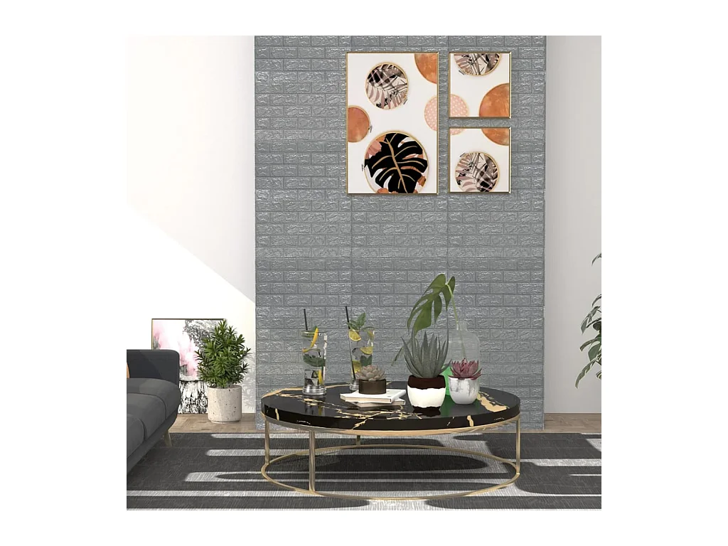Papier peint 3D autoadhésif Briques 40 pcs Anthracite FR234475