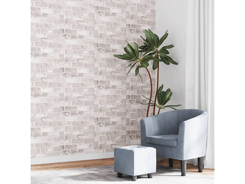 Vliesbehang 3D baksteenpatroon 10x0,53 m grijs BE518948