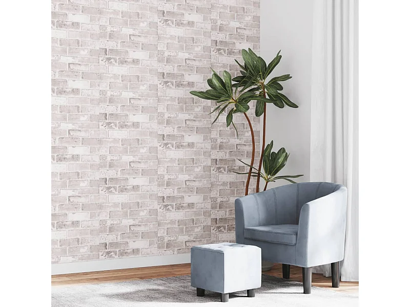 Papel de parede 3D com padrão de tijolo cinzento PT185927