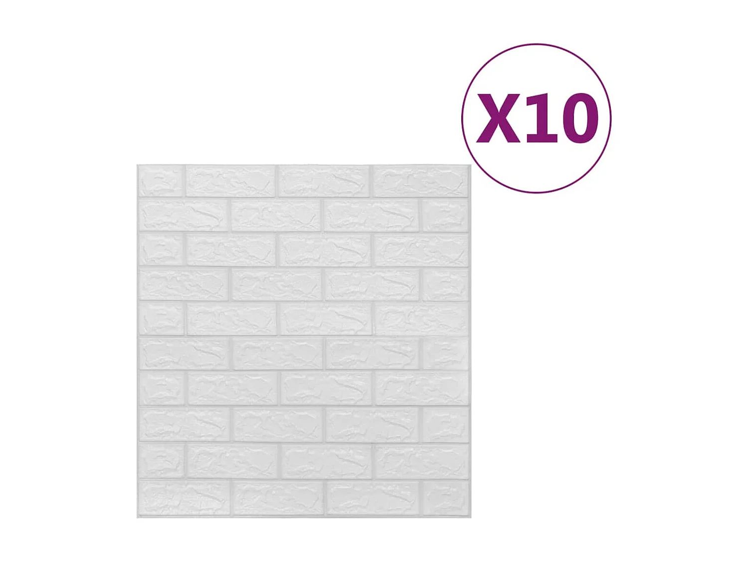 Papel de parede 3D autoadesivo tijolos 10 pcs branco PT446935