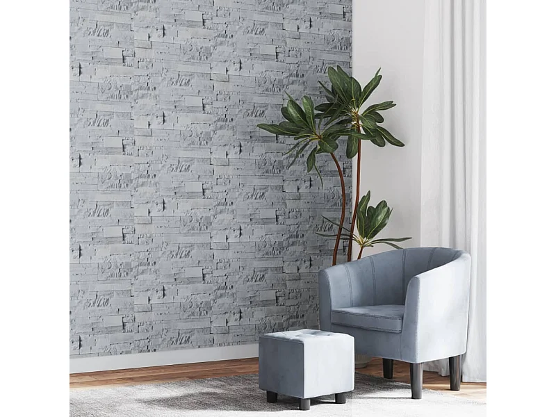 Papel pintado 3D no tejido aspecto piedra gris claro 10x0,53 m ES342322