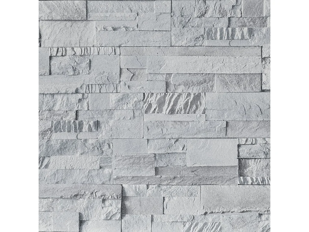 Papier peint 3D aspect de pierre gris clair 10x0,53 m non tissé FR971488