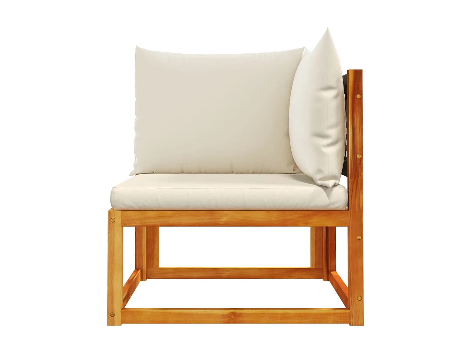 Canapé d'angle de jardin avec coussins bois massif d'acacia FR422312