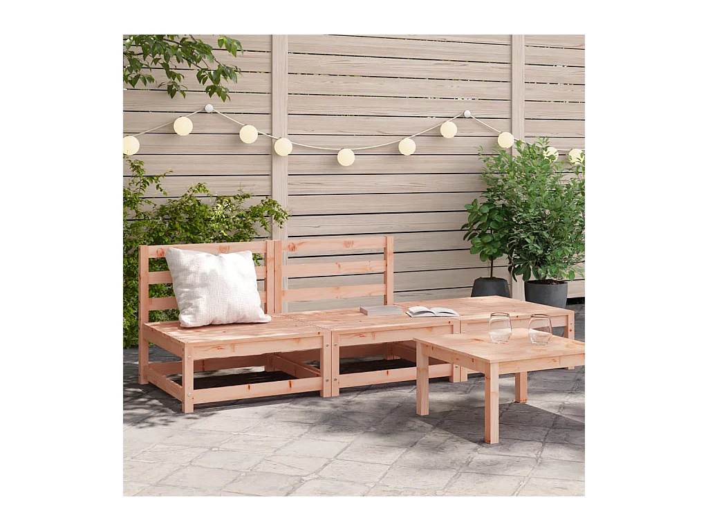 Canapé jardin sans accoudoirs repose-pieds bois massif douglas FR50806