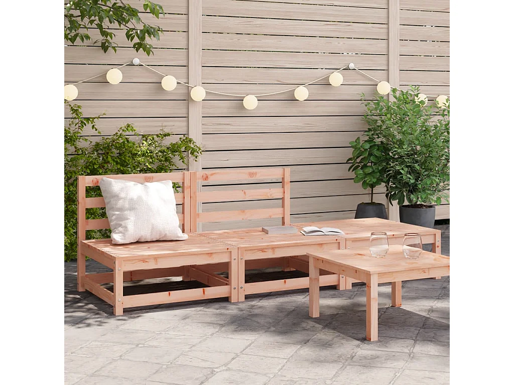 Canapé jardin sans accoudoirs repose-pieds bois massif douglas FR50806