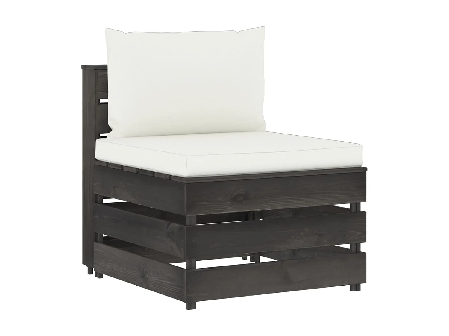 Canapé central sectionnel avec coussins Bois imprégné de gris FR63622