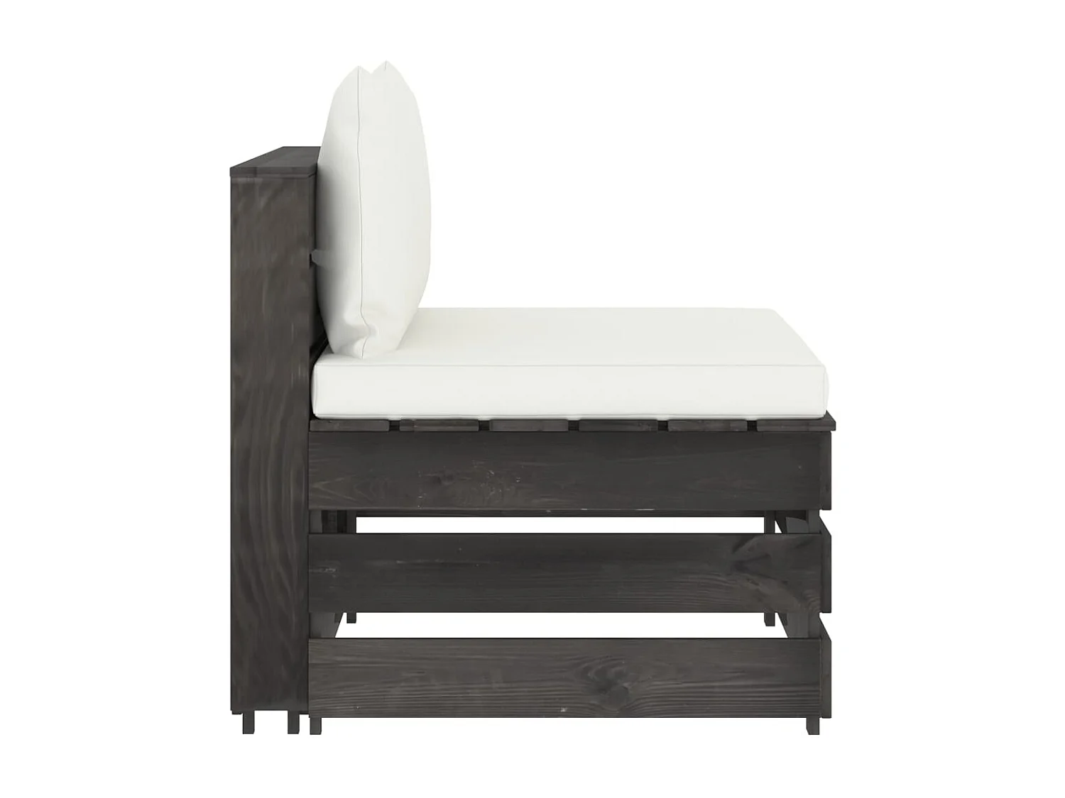 Canapé central sectionnel avec coussins Bois imprégné de gris FR63622