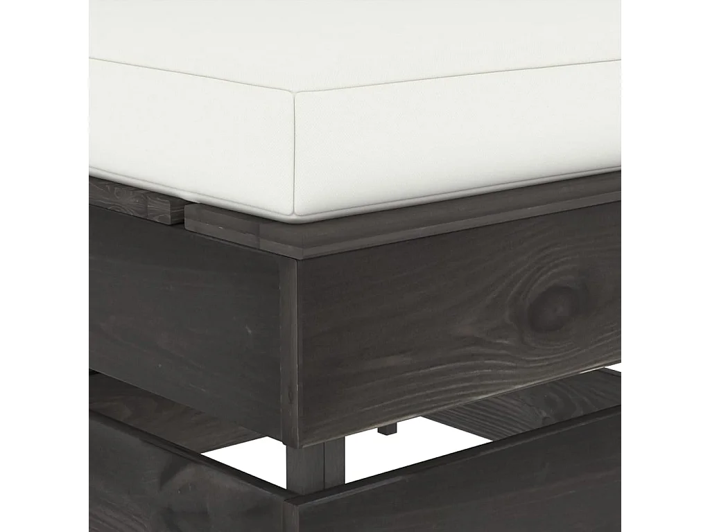 Canapé central sectionnel avec coussins Bois imprégné de gris FR63622