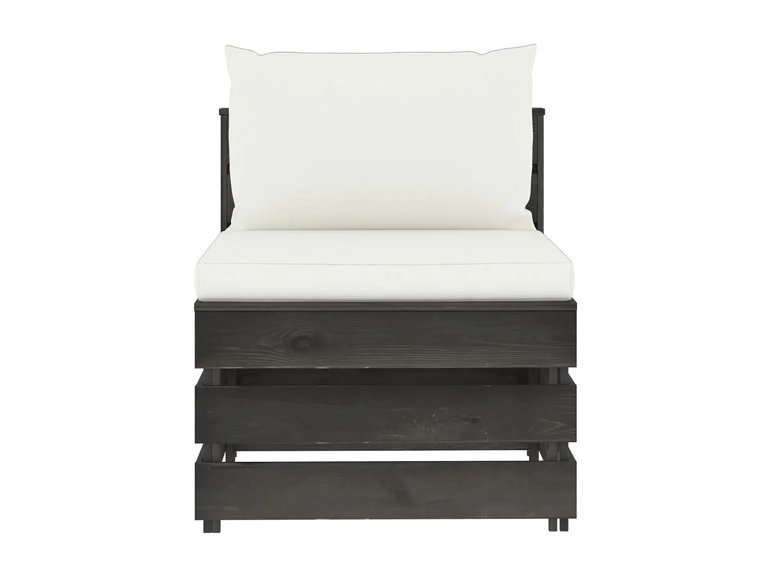 Canapé central sectionnel avec coussins Bois imprégné de gris FR63622