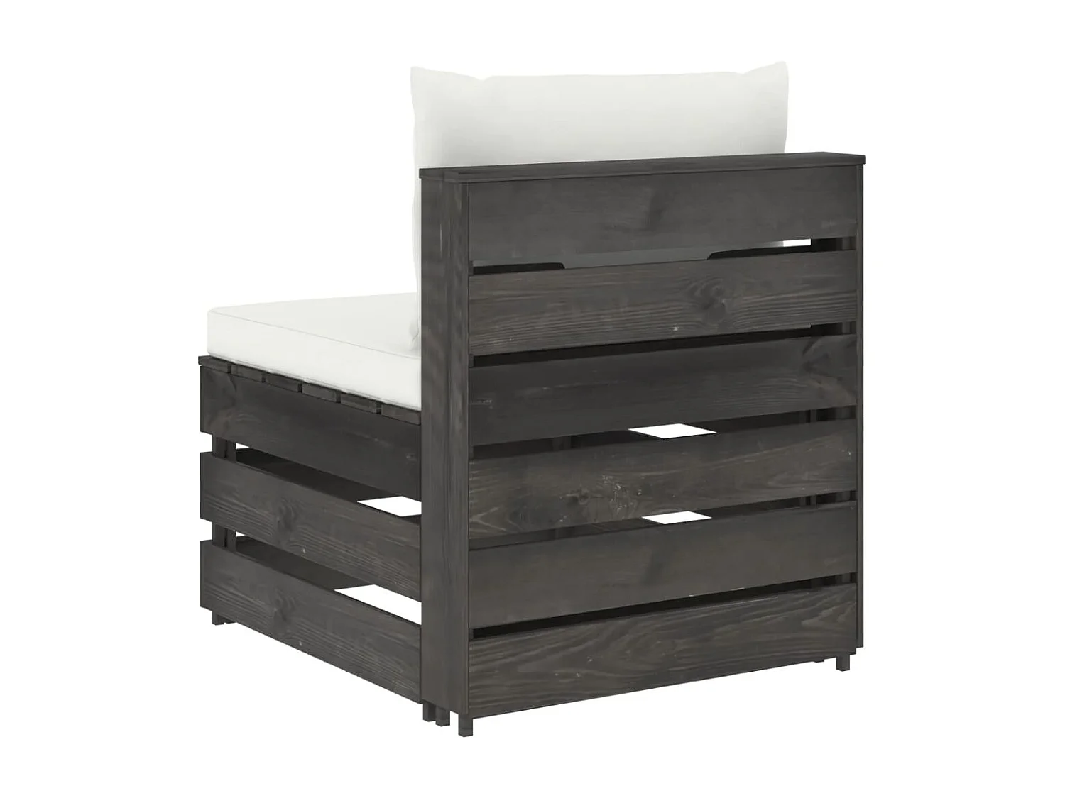 Canapé central sectionnel avec coussins Bois imprégné de gris FR63622