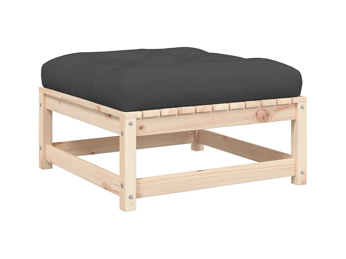 Canapé de jardin - Repose-pieds de jardin avec coussins 2 pcs bois de pin massif FR52087