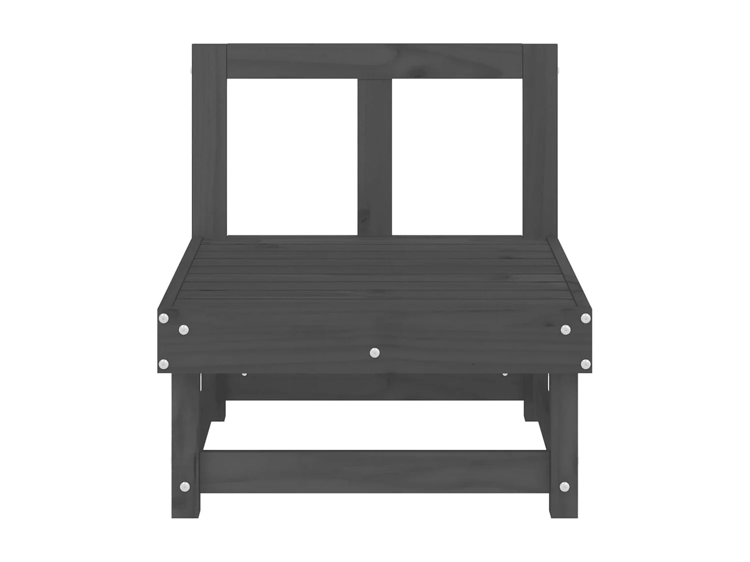 Canapés centraux de jardin 2 pcs gris bois de pin massif FR60962