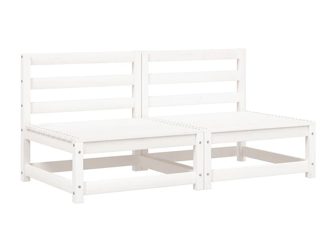 Canapés de jardin sans accoudoirs coussins 2pcs bois massif pin FR96598