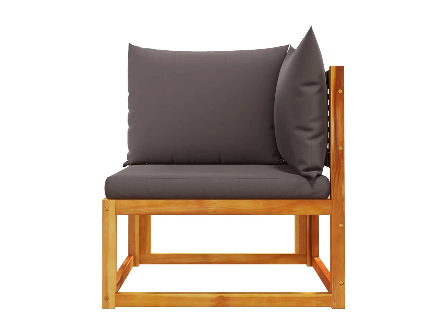 Canapé d'angle de jardin avec coussins bois massif d'acacia FR391383