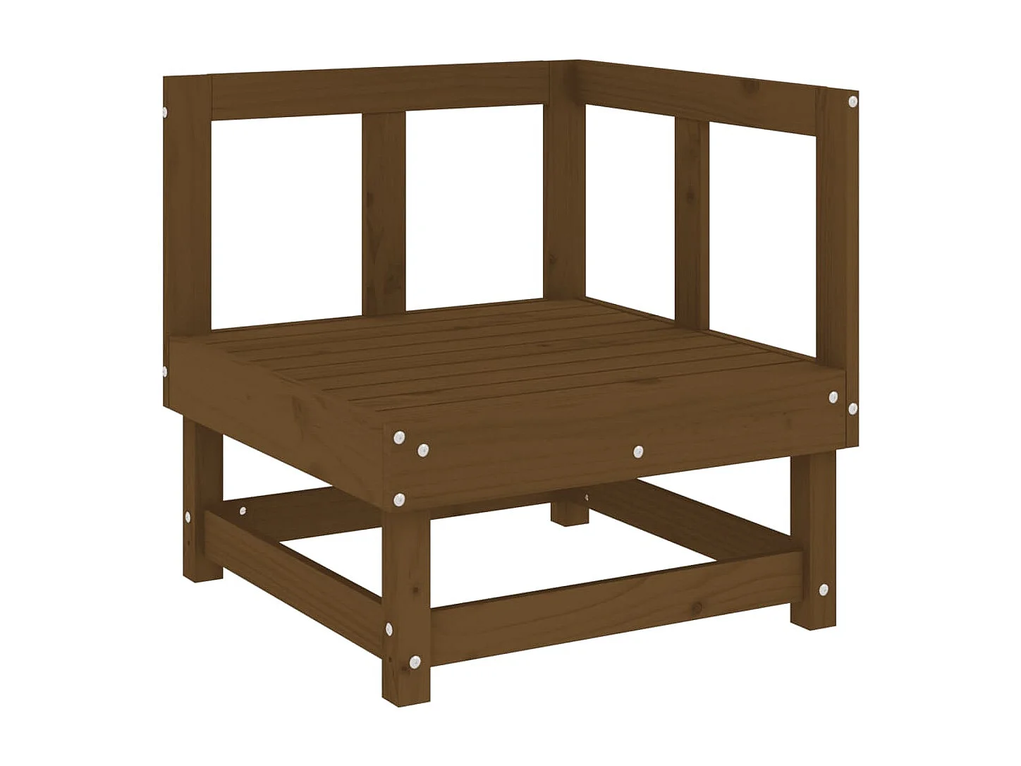 Lot de 2 Canapés d'angle de jardin marron miel bois de pin solide FR77871