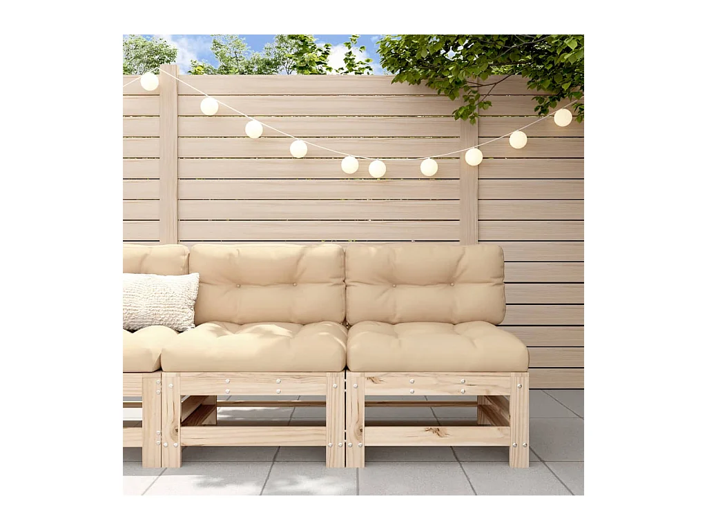 Canapés centraux de jardin 2 pcs bois de pin massif FR29288