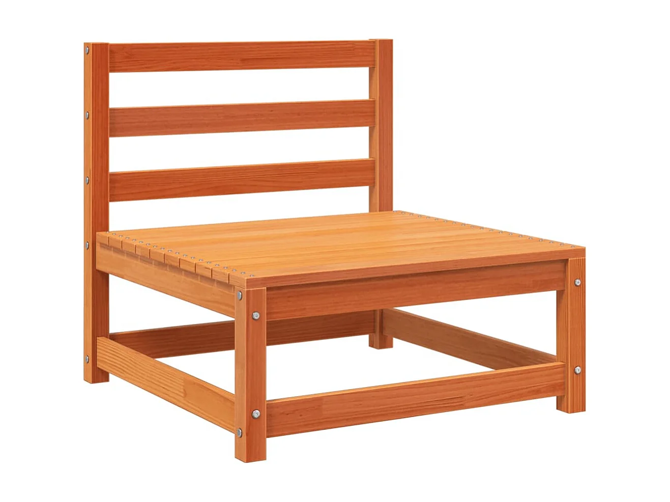 Canapé de jardin sans accoudoirs cire marron bois de pin massif FR74372