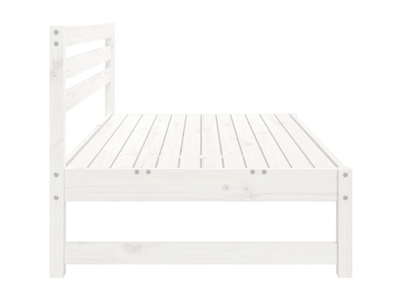 Sofá central de jardín madera maciza de pino blanco 120x80 cm ES621886