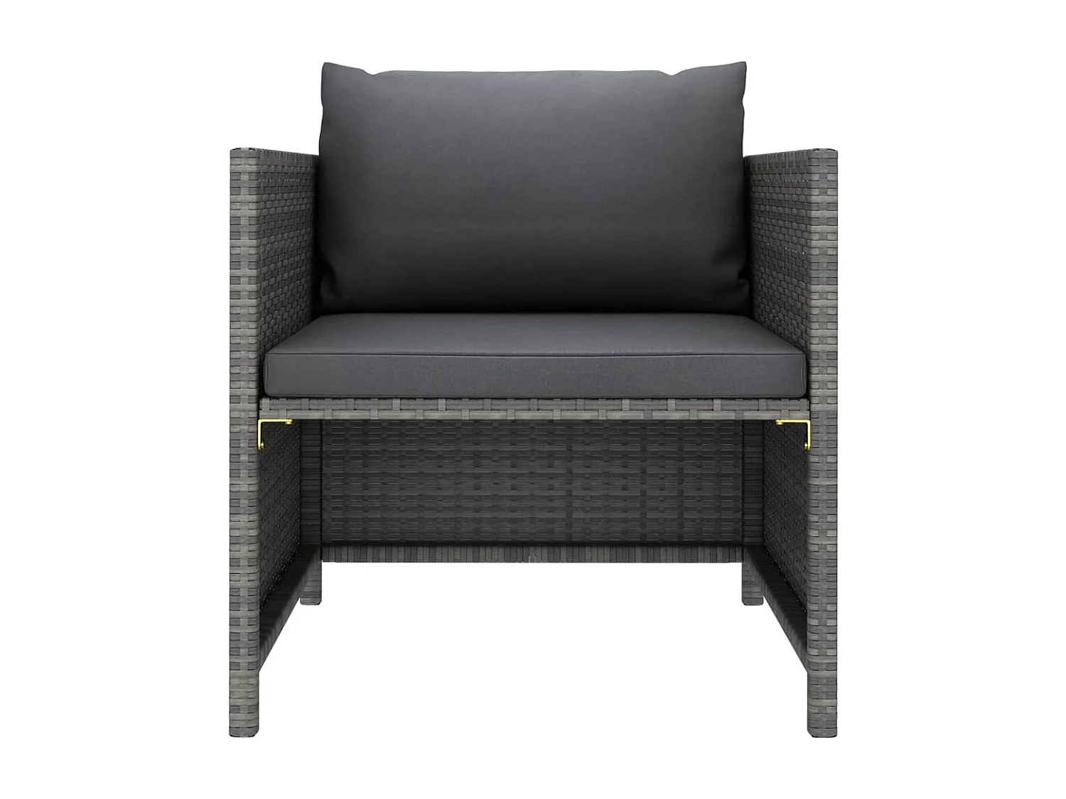 Tuinbank met kussens poly rattan grijs BE455245