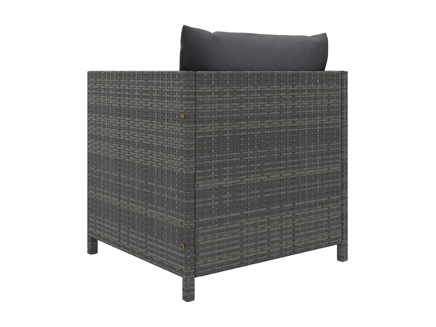 Tuinbank met kussens poly rattan grijs BE455245