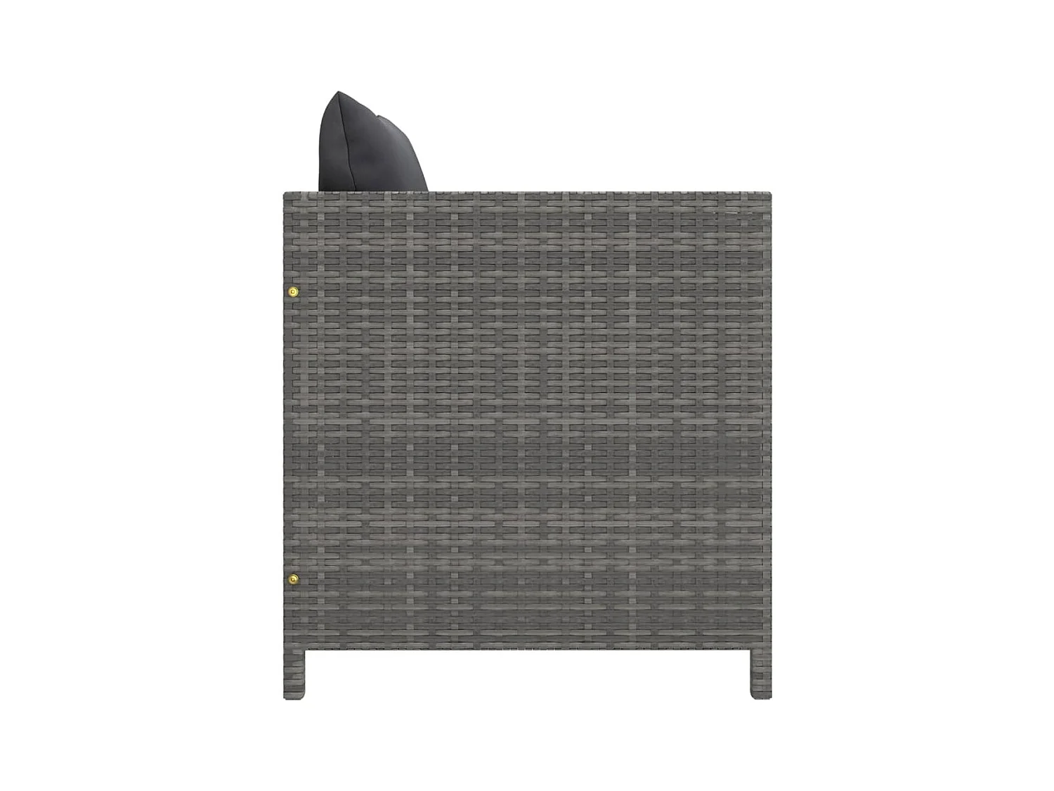 Canapé de jardin avec coussins Gris Résine tressée FR44355