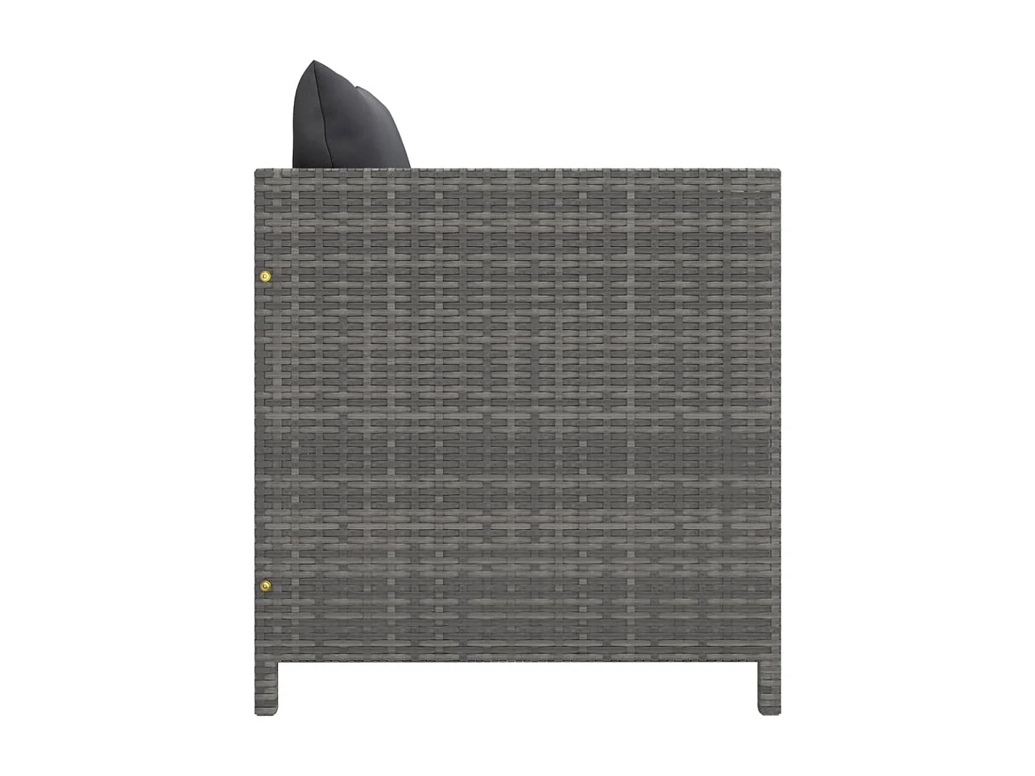 Canapé de jardin avec coussins Gris Résine tressée FR44355