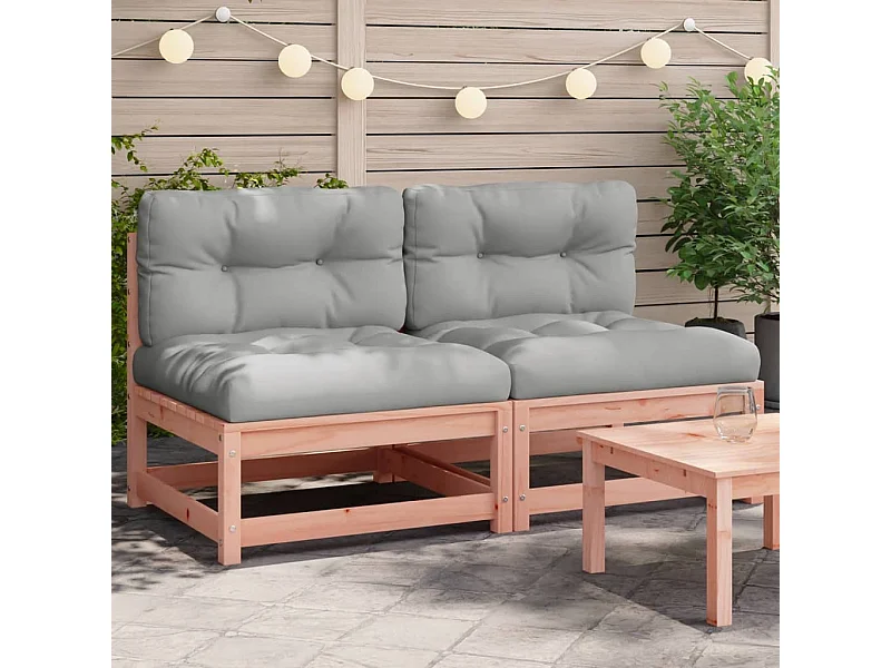 Sofás p/ jardim c/ almofadões 2 pcs madeira de douglas maciça PT698178