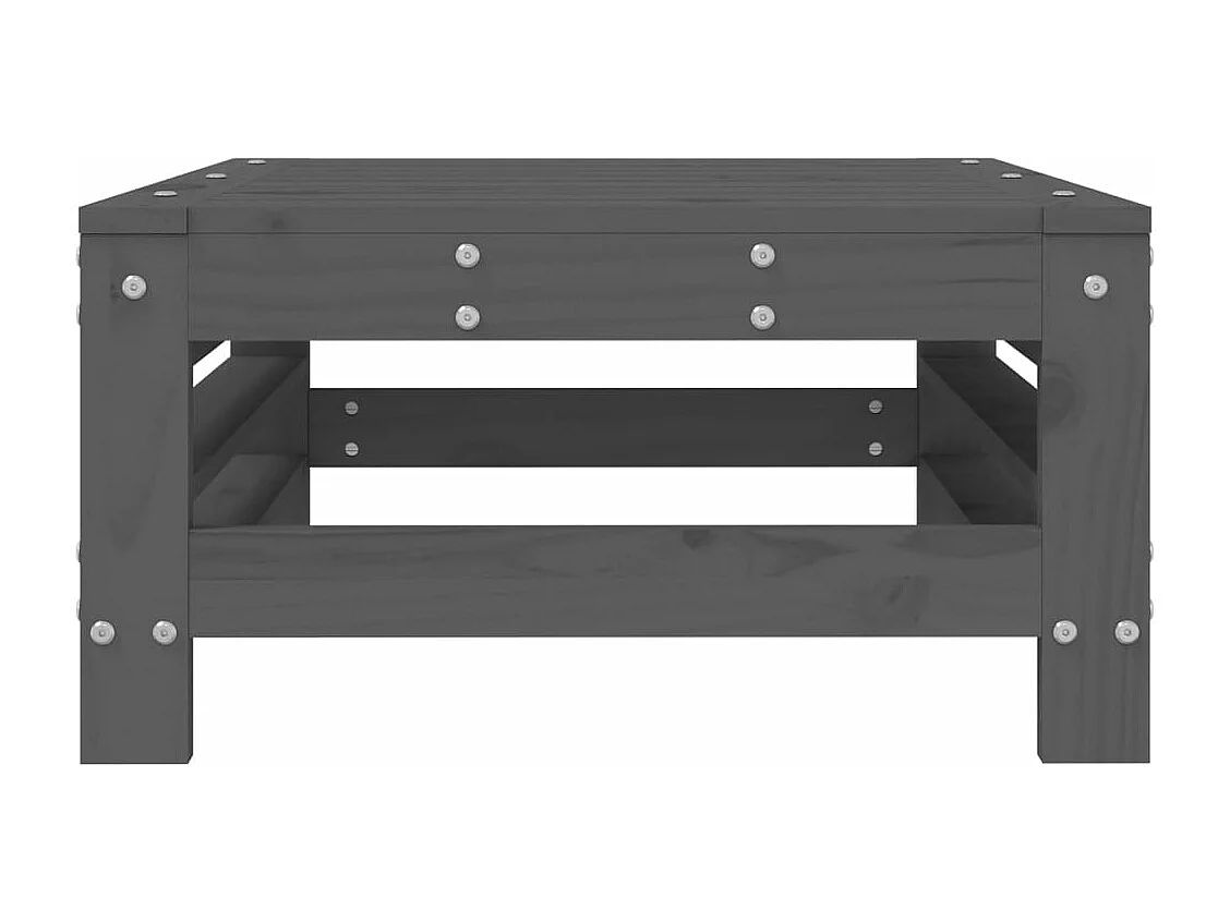 Taburete de jardín de madera maciza de pino gris ES972141