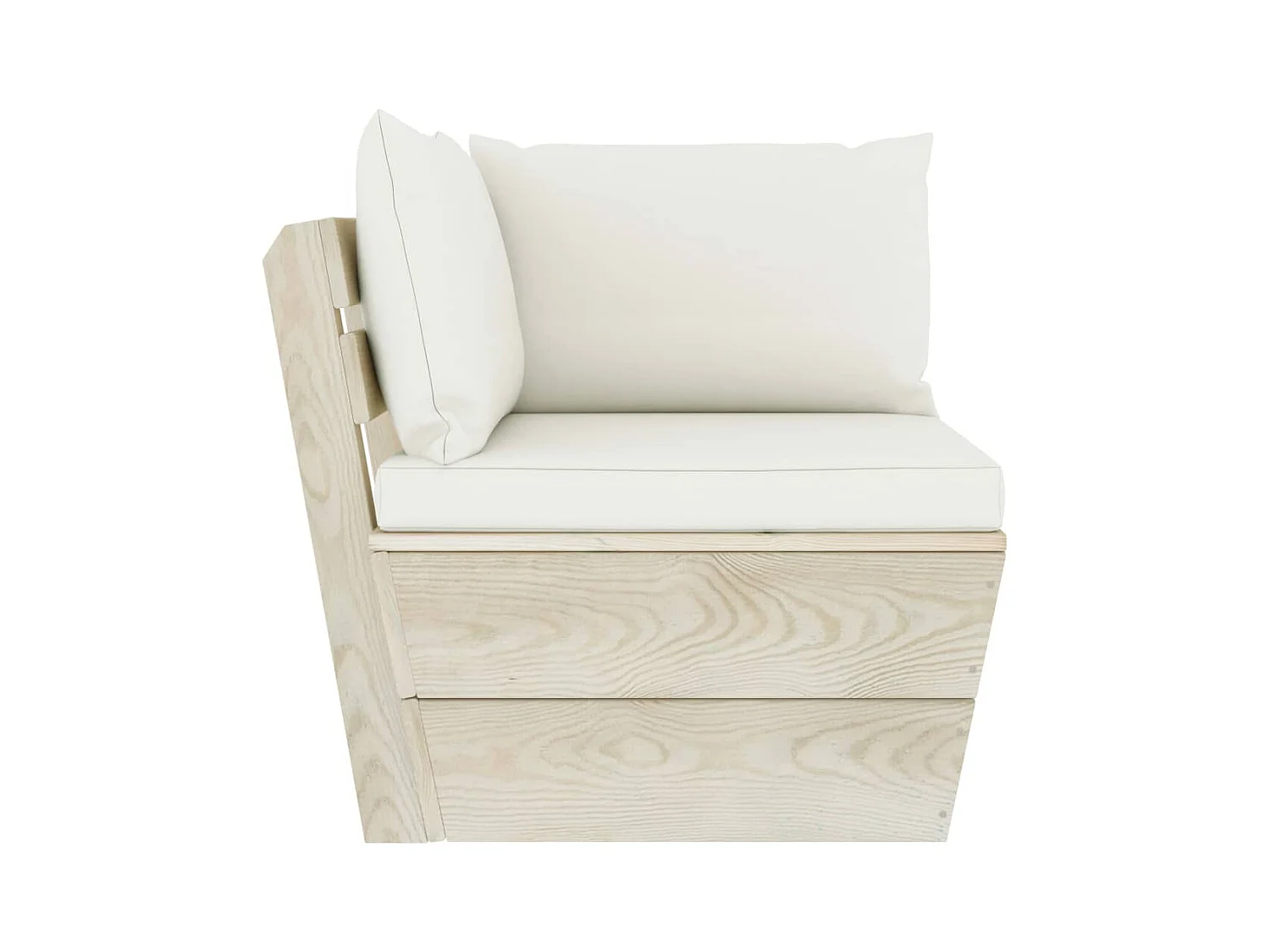 Canapé d'angle palette de jardin avec coussins Épicéa imprégné FR62371