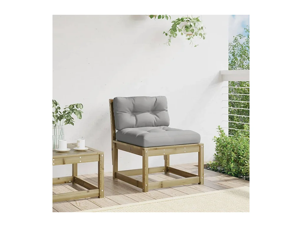 Canapé de jardin avec coussins bois de pin imprégné FR770271