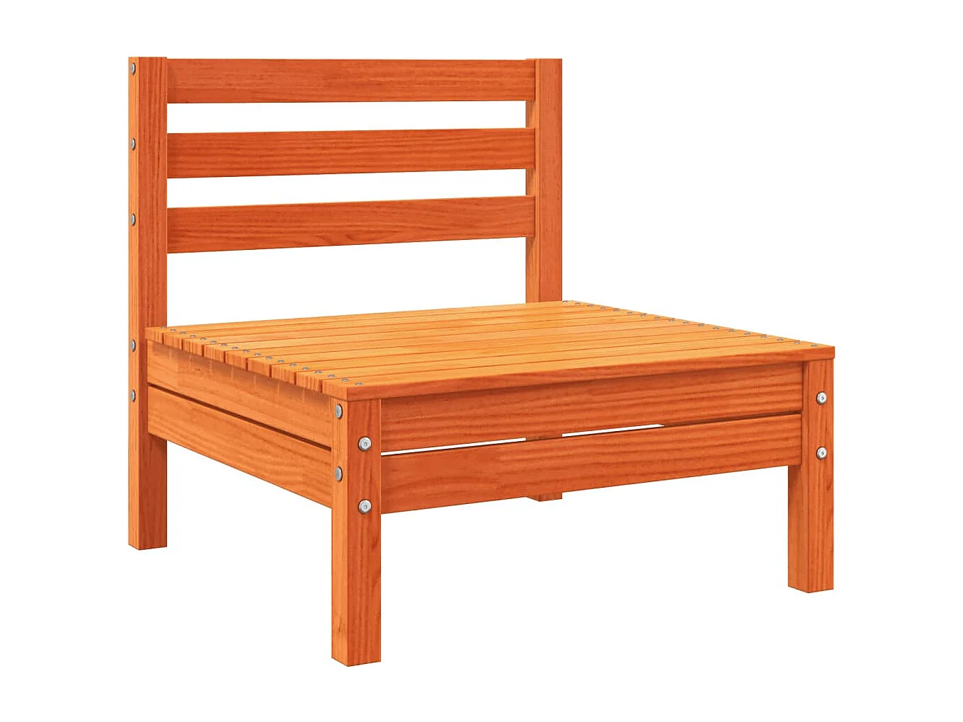 Canapé jardin sans accoudoirs coussins cire marron massif pin FR91200