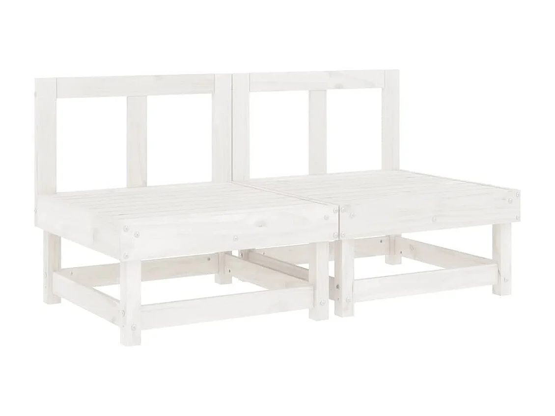 Canapés centraux de jardin 2 pcs blanc bois de pin massif FR50185
