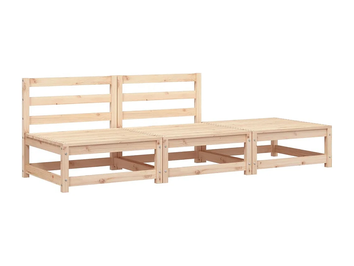 Canapé de jardin sans accoudoirs repose-pieds bois pin massif FR83473