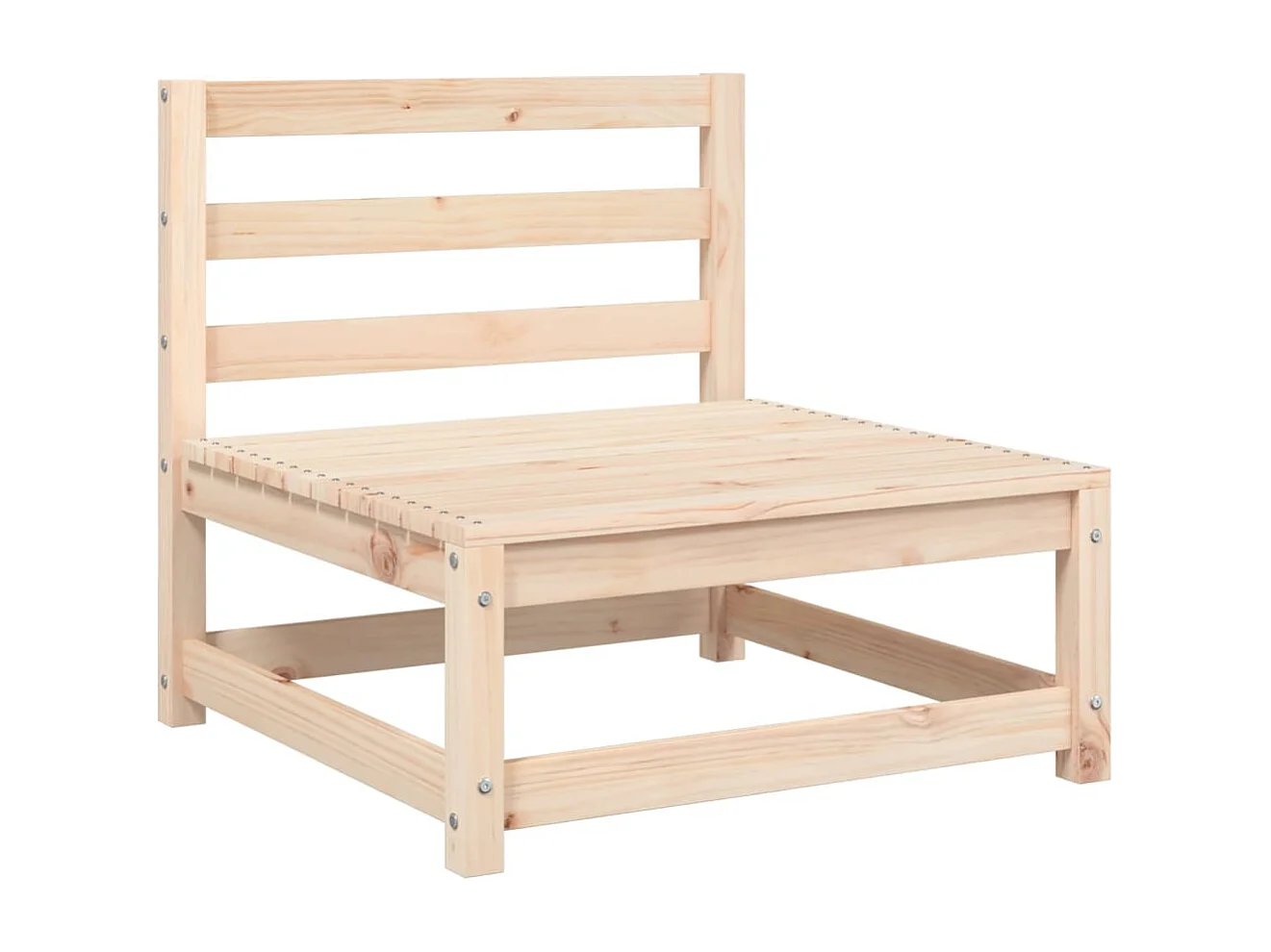 Canapé de jardin sans accoudoirs et coussins bois massif de pin FR34043