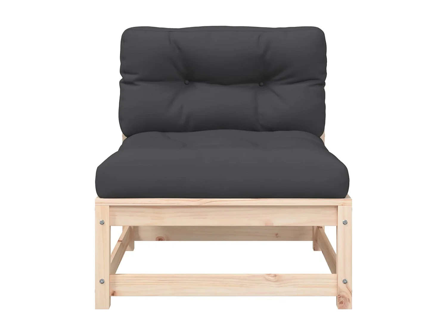 Canapé de jardin sans accoudoirs et coussins bois massif de pin FR34043