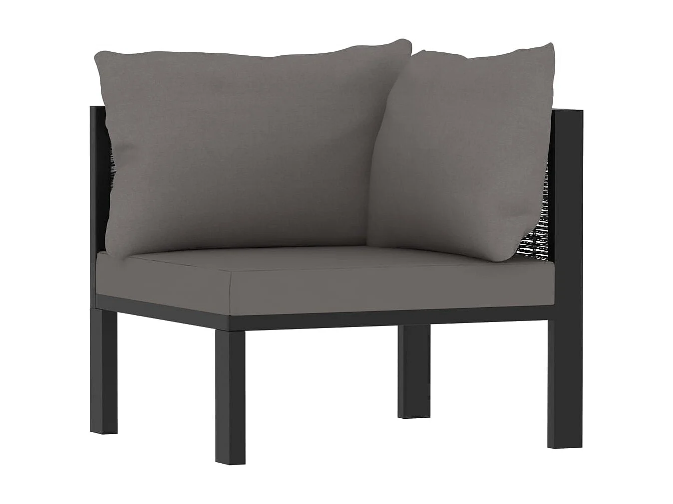 Sofá seccional esquina reposabrazos izq. ratán PE antracita ES693324