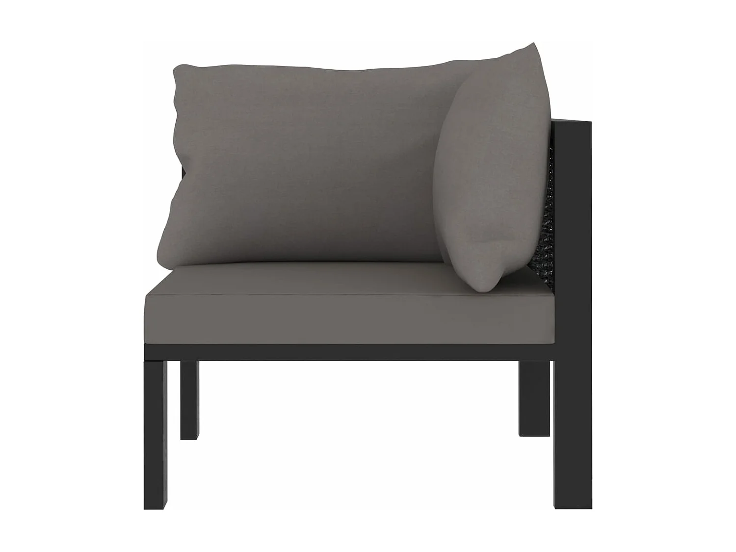 Sofá seccional esquina reposabrazos izq. ratán PE antracita ES693324