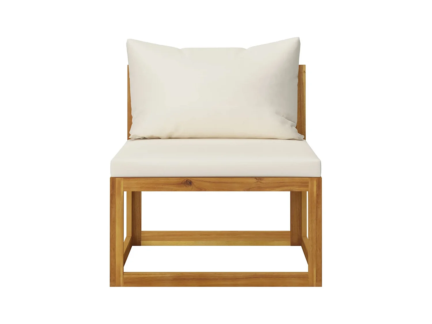 Canapé central sectionnel et coussin blanc crème Bois d'acacia FR188585