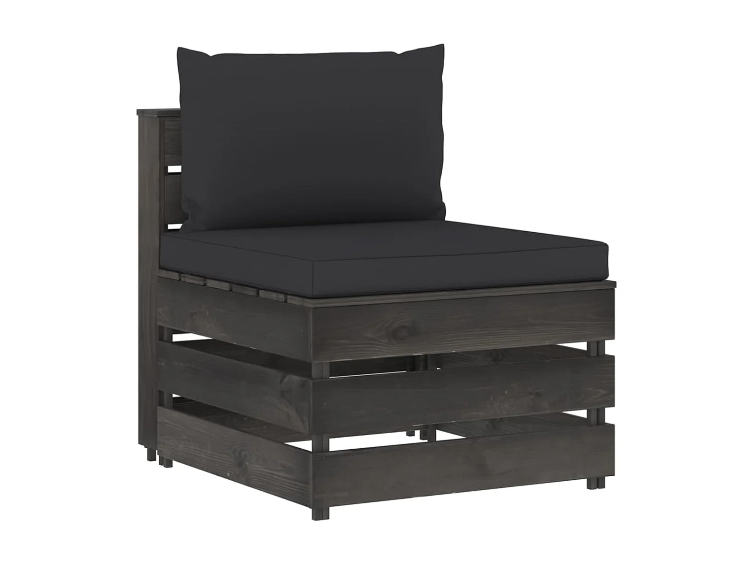 Canapé central sectionnel avec coussins Bois imprégné de gris FR62710