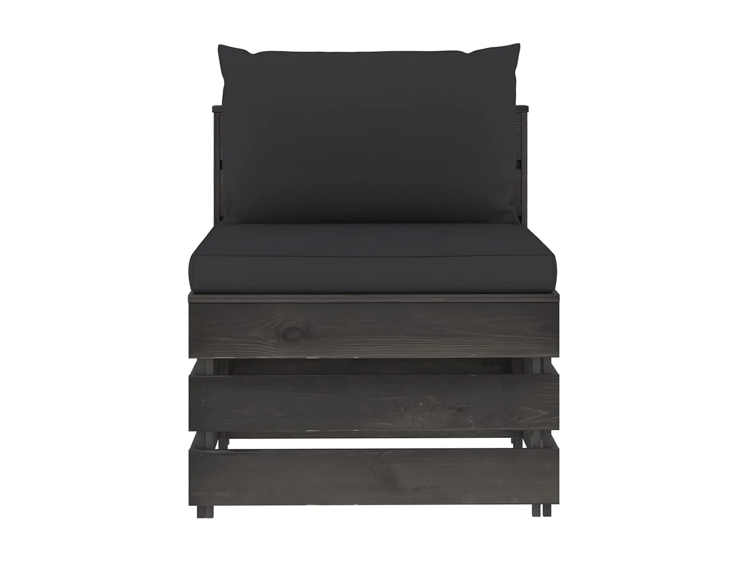 Canapé central sectionnel avec coussins Bois imprégné de gris FR62710