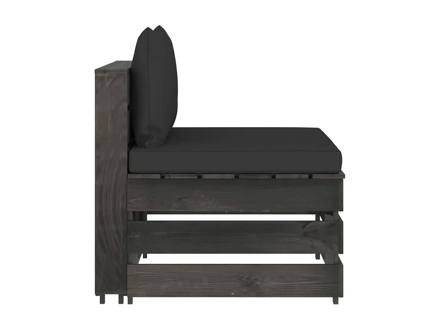 Canapé central sectionnel avec coussins Bois imprégné de gris FR62710