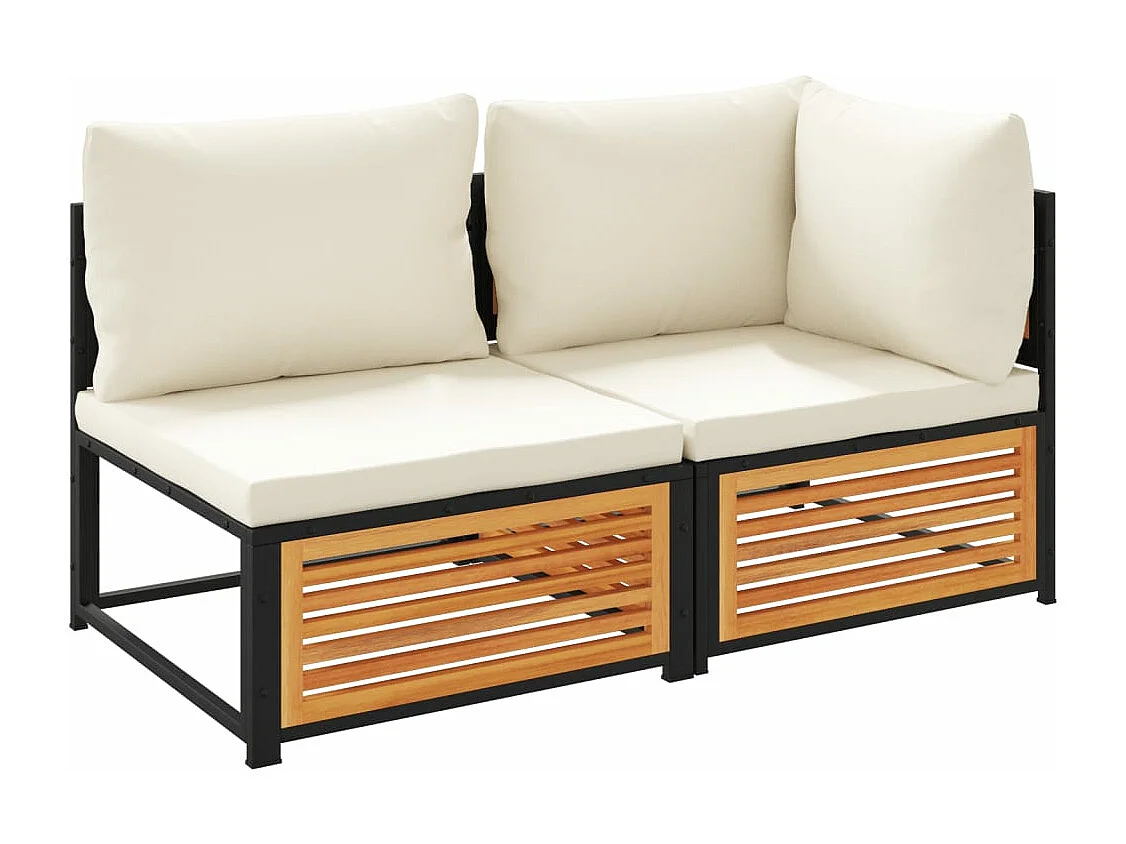 Canapé de jardin avec coussins 2 places bois massif d'acacia FR20992