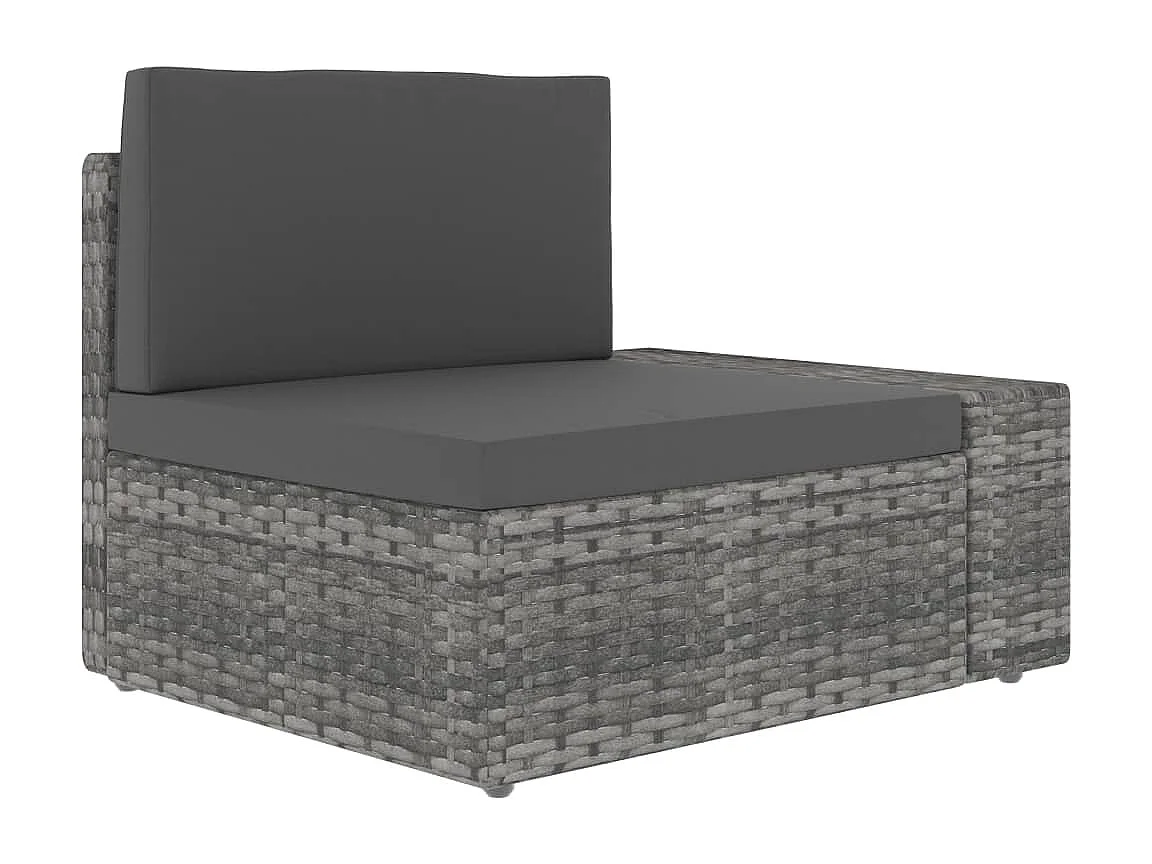 Canapé sectionnel 2 places Résine tressée Gris FR89914