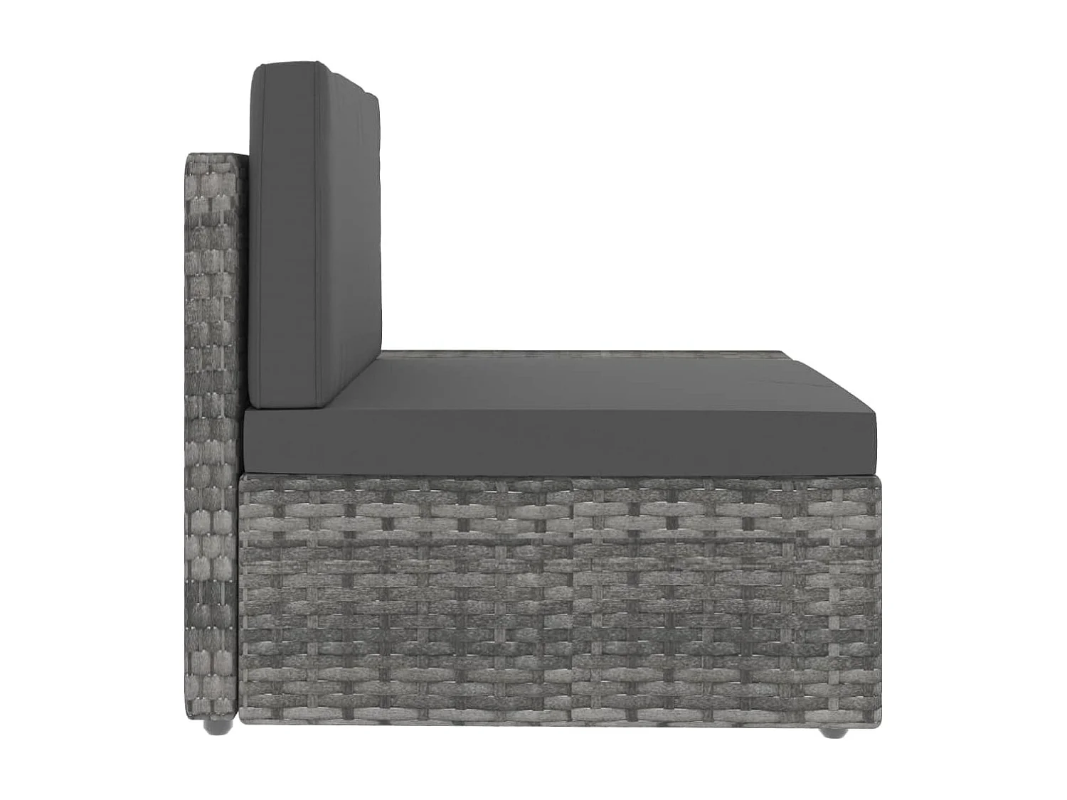 Canapé sectionnel 2 places Résine tressée Gris FR89914