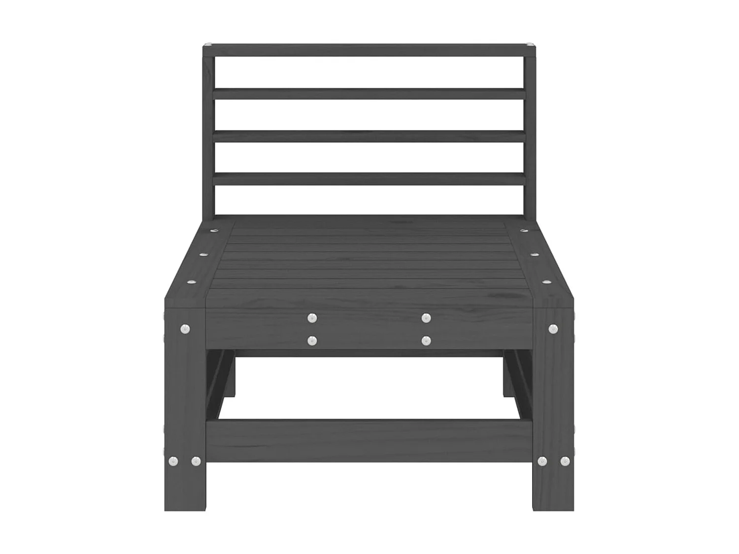 Sofá central de jardín madera maciza de pino gris ES845796