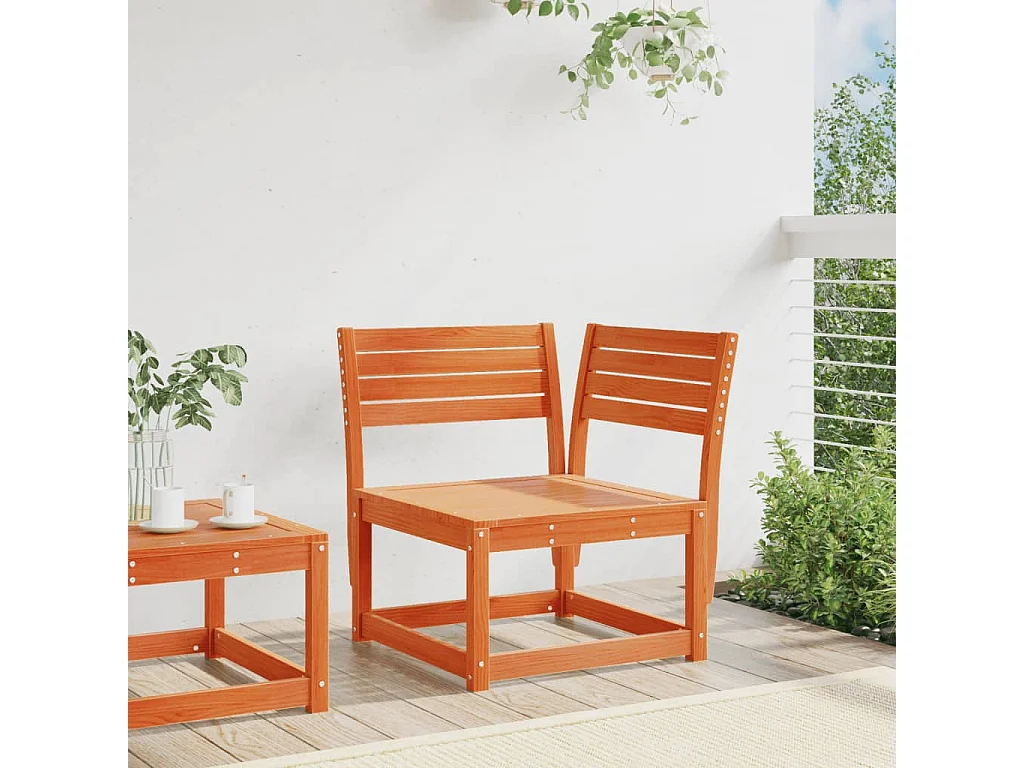 Canapé d'angle de jardin cire marron 73x73x78cm bois pin massif FR213923