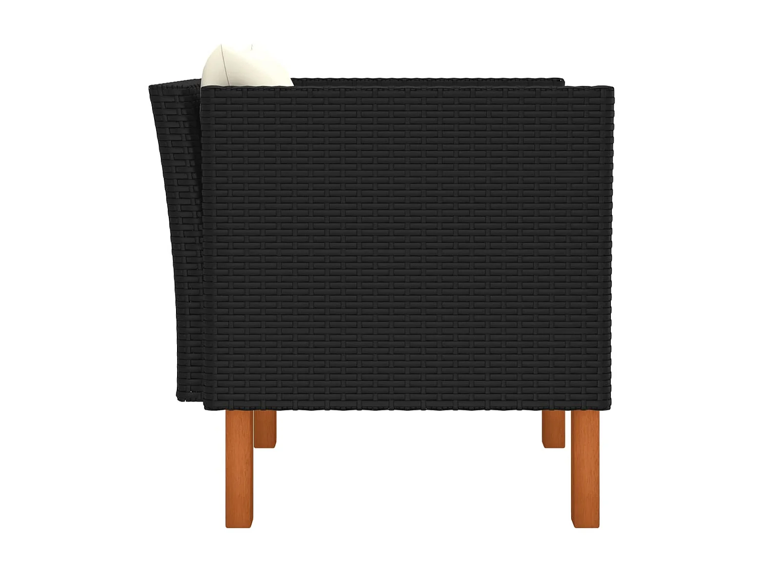 Canapé de jardin Résine tressée et bois d'eucalyptus massif FR14874