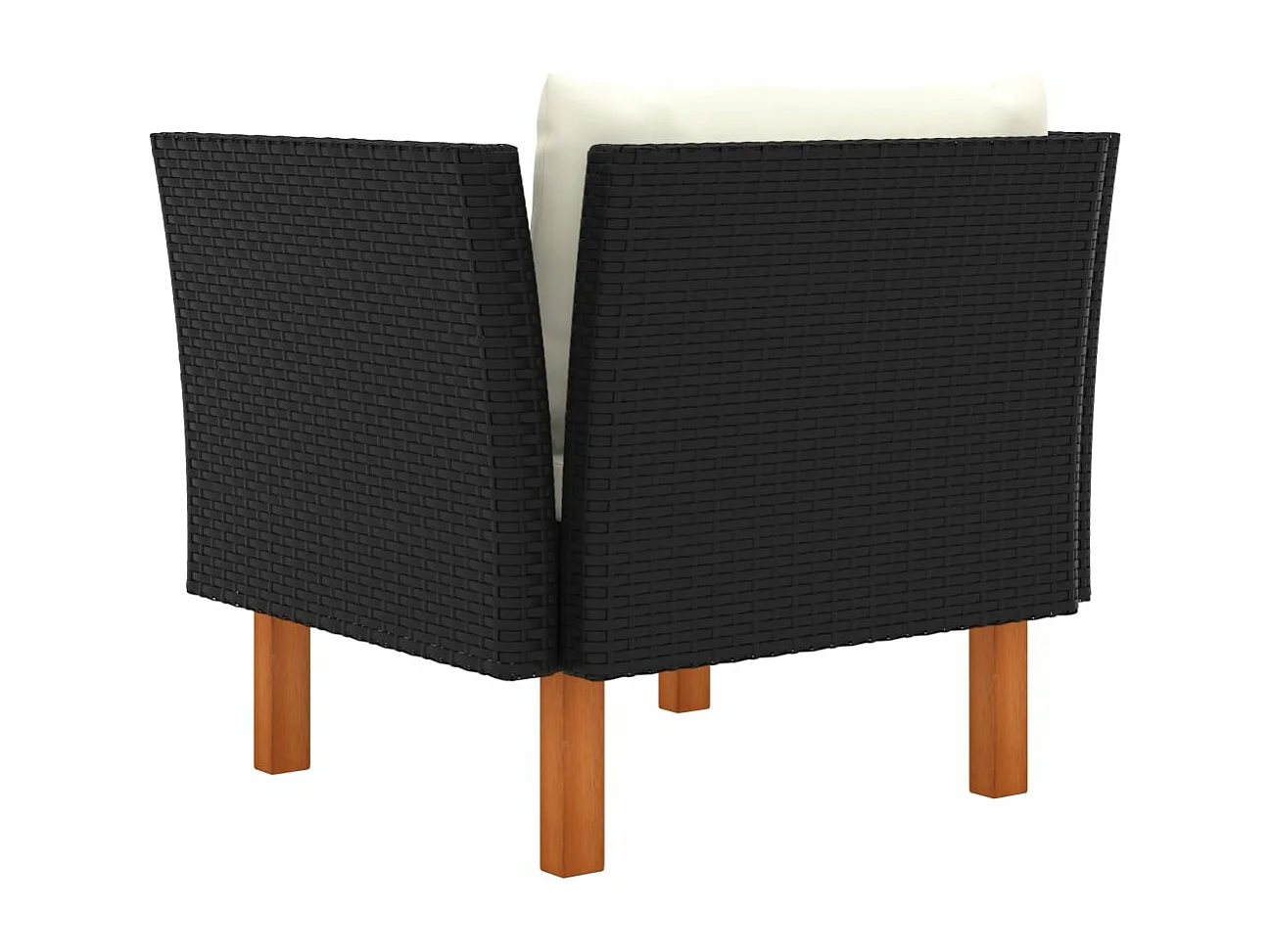 Canapé de jardin Résine tressée et bois d'eucalyptus massif FR14874